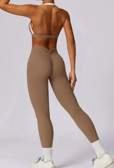 Halter Contrast Active Top & Leggings