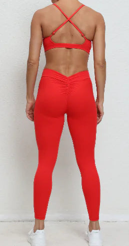 Solid Color Fitness Yoga Set for Running and Exercise